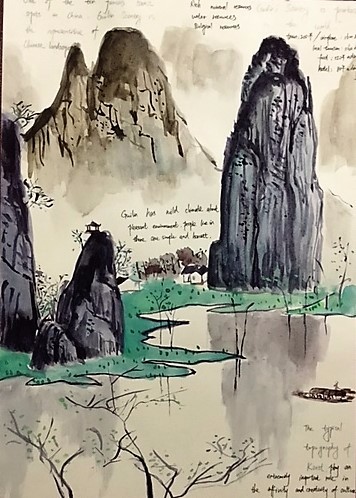 Vorbereitungsauftrag der Studierenden ins Modul Tourismuseinführung; Karstlandschaft von Guiling/Yangshuo