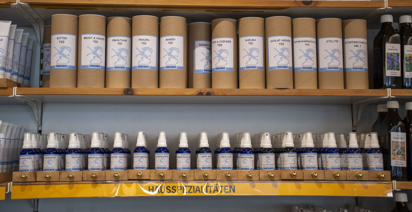 Die Hausspezialitäten sind das Steckenpferd der Drogerie.