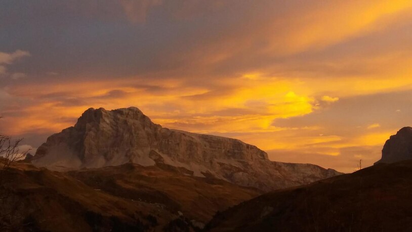 Die Sulzfluh im Morgenrot.