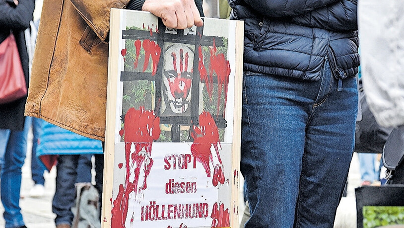  olidarität mit der Ukraine: Total rund 100 Glarnerinnen und Glarner demonstrieren auf dem Rathausplatz in Glarus gegen den Krieg des russischen Präsidenten Wladimir Putin.
