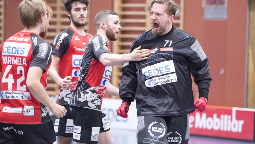 UHC Alligator Malans Playoff Halbfinal Unihockey Match Maienfeld