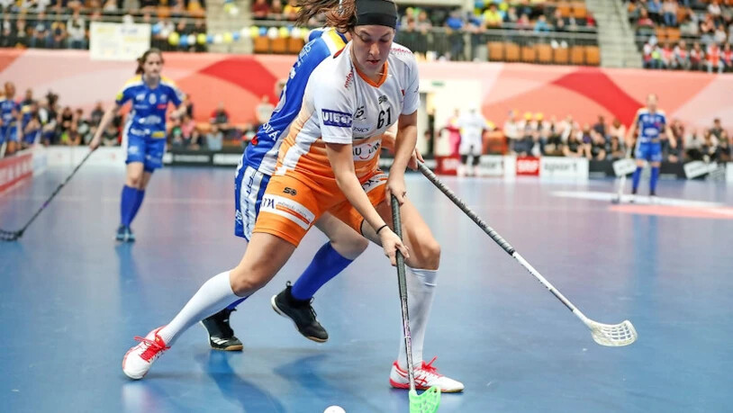 Ein letztes Highlight: Im Cupfinal zeigt Piranha-Spielerin Katrin Zwinggi gegen die Kloten-Dietlikon Jets nochmals ihre ganze Klasse und wird zur Matchwinnerin.Bild Erwin Keller
