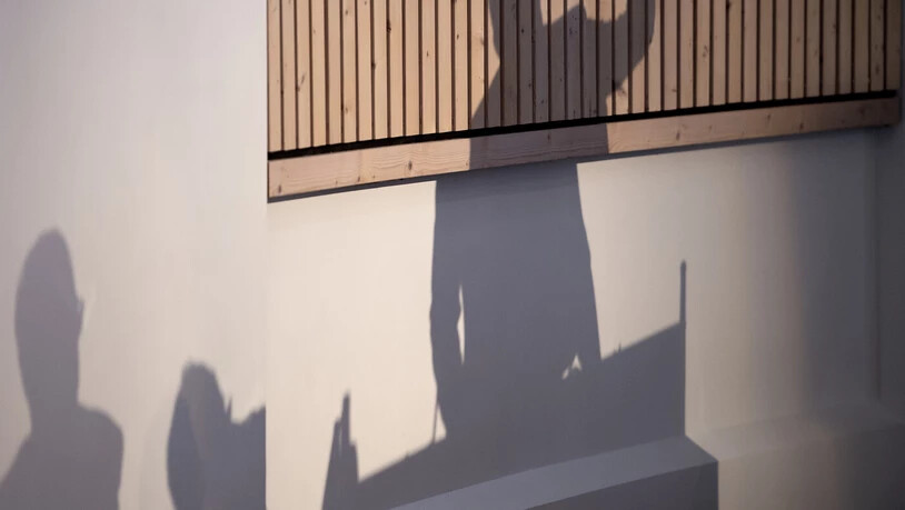 Ein Schattenspiel an der GV: Peder Plaz referiert anlässlich der Generalversammlung der Davos Destinations-Organisation. Präsident Toni Morosani und CEO Reto Branschi (von rechts) hören ihm aufmerksam zu. 