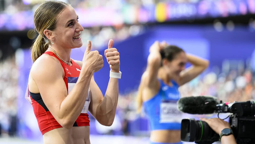 Trotz verpasster Medaille zufrieden: Annik Kälin nach dem 800-Meter-Lauf. Trotz verpasster Medaille zufrieden: Annik Kälin nach dem 800-Meter-Lauf.