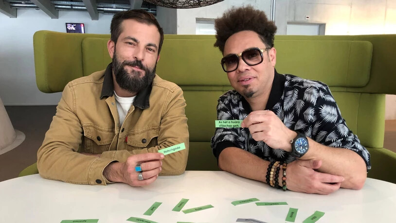 Einmalige Quizzer: Bligg und Marc Sway präsentieren ihre Lieblingsbegriffe «Hotschgoda» und «as het a huara Täscha geh».