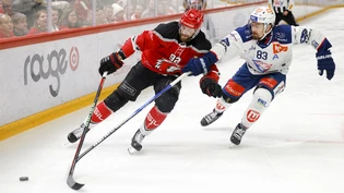 Die Entscheidung steht bevor: Jiri Sekac (links) vom Lausanne HC und Juho Lammikko von den ZSC Lions – einer von ihnen wird am Dienstagabend mit seinem Team Schweizer Meister.