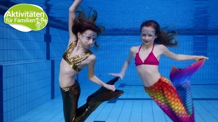 Mal was Neues ausprobieren: Begleitetes Meerjungfrauen- und Neptunschwimmen in der Oberen Au Chur für die Kinder, während die Eltern in der Sauna schwitzen können.