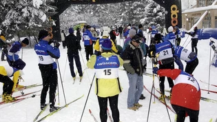 Los gehts: Die Nachfrage am Workshop von Hauptsponsor Swisscom ist gross. Engadin Skimarathon