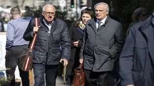 Pierin Vincenz erscheint mit Anwalt Lorenz Erni zum Raiffeisen-Prozess. Pierin Vincenz erscheint mit Anwalt Lorenz Erni zum Raiffeisen-Prozess.
