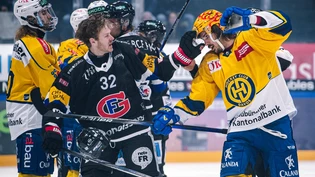 Ruppig: Gottérons Lucas Wallmark zieht am Visier von HCD-Topskorer Matej Stransky.