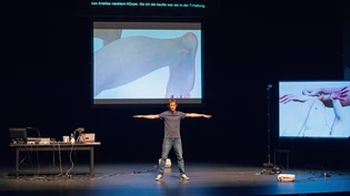 «Be Arielle F.» im Theater Chur: Videokünstler Simon Senn berichtet vom weiblichen Avatar, den er  – zunächst nur «in T-Form» – über ein Onlineportal käuflich erwerben konnte.