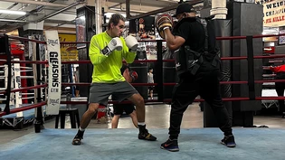 Im Gleason’s Gym im Ring: Gianni Passanante (links) trainiert in New York mit dem früheren Boxstar Raul Frank.