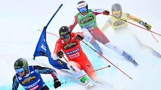 Viertelfinal-Aus: Alex Fiva (Zweiter von links) verpasst im letzten Weltcup-Rennen der Saison 2024 im schwedischen Idre Fjäll eine Topplatzierung.