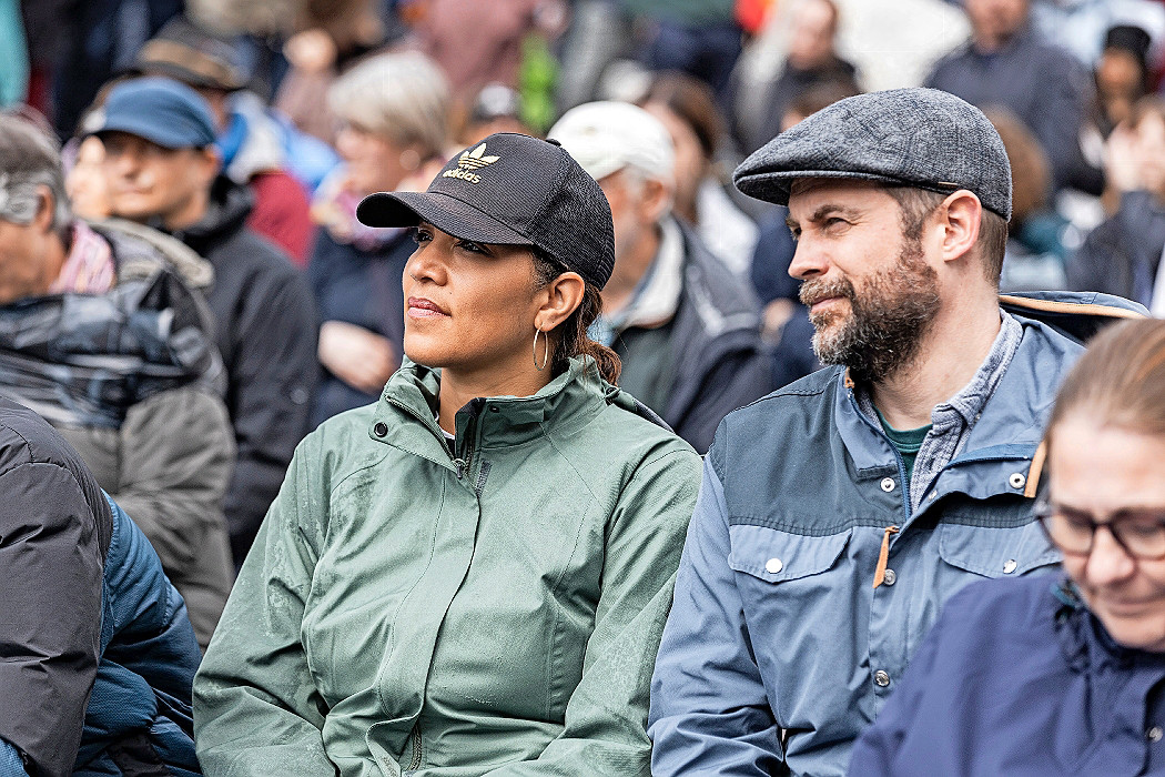 Audrey Hauri und ihr Mann Rouven im Landsgemeindering.