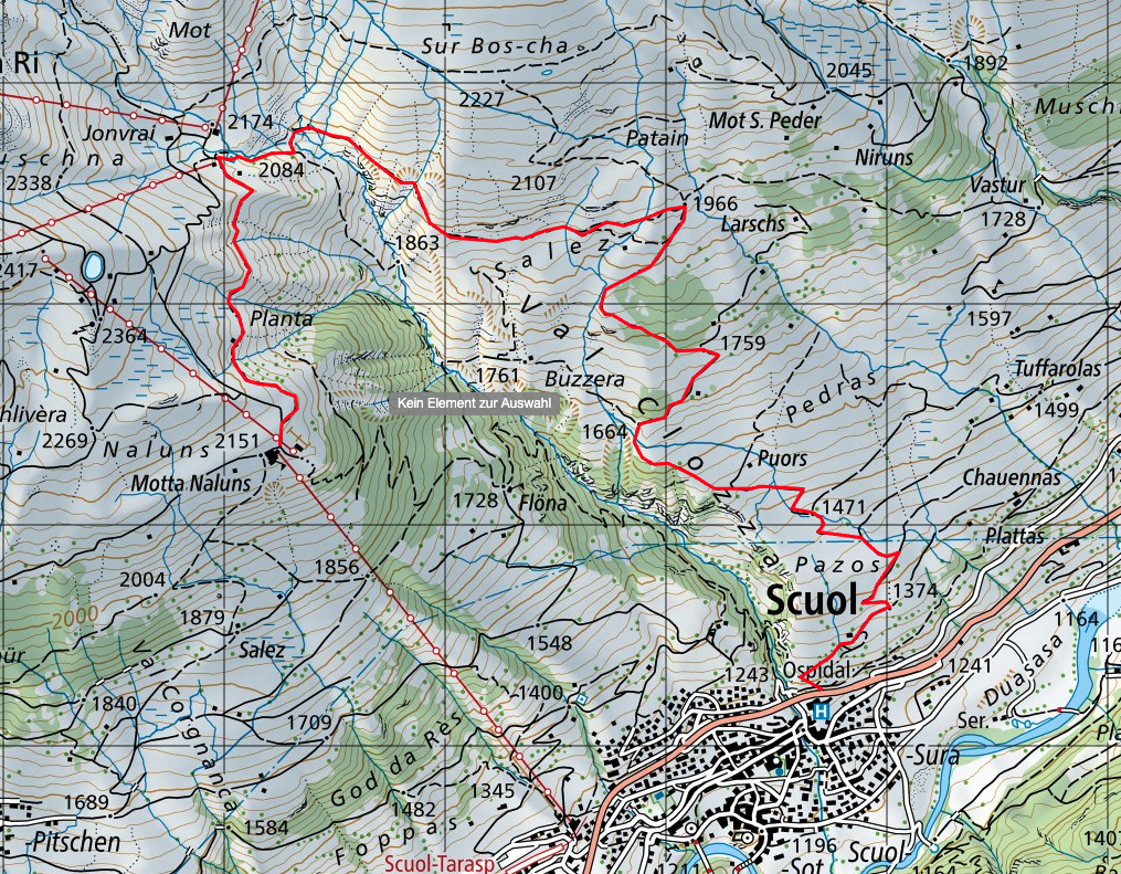 Zwei Ziele: Auf dieser Wanderung kann entschieden werden, ob man nach Scuol oder Sent wandern will.