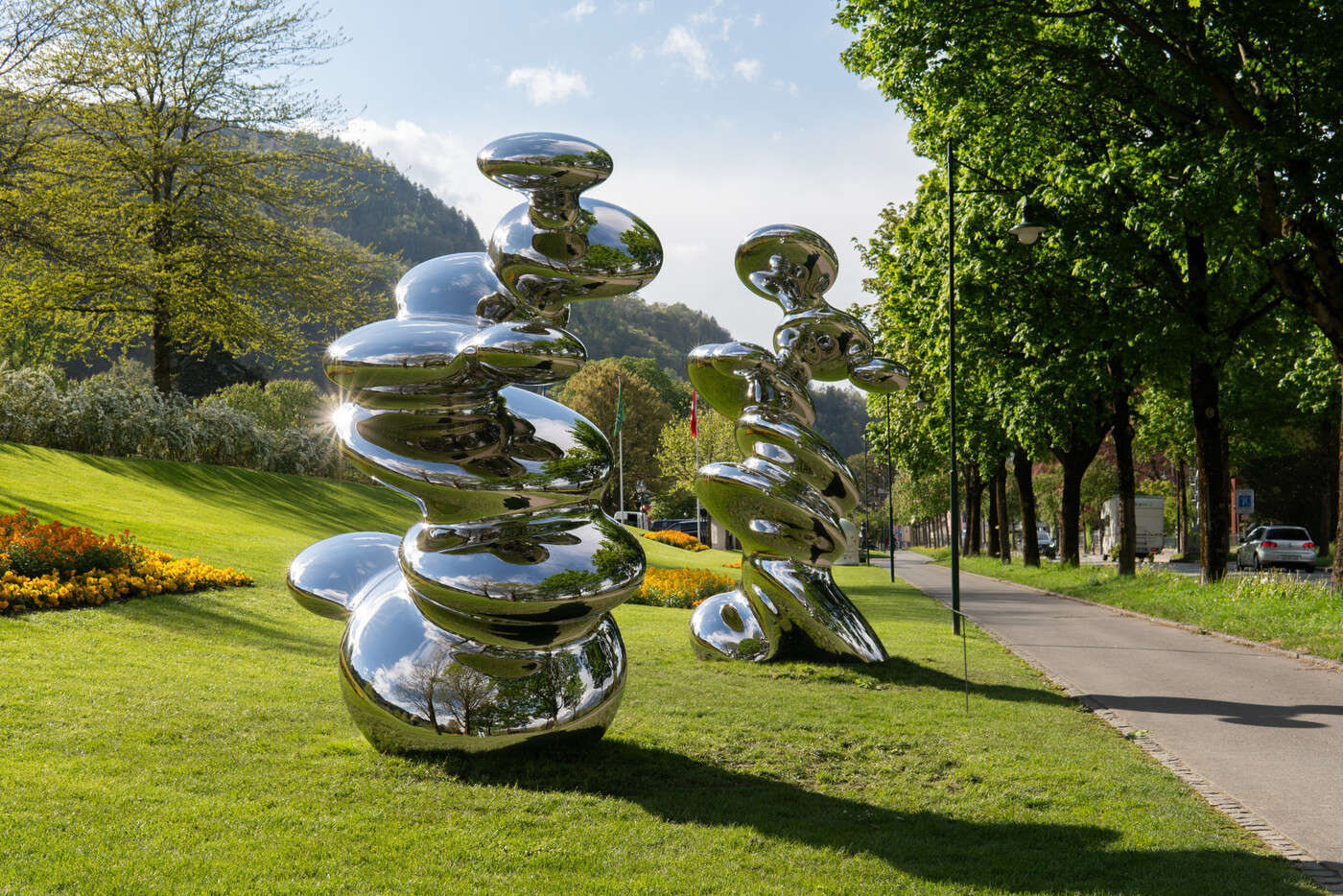 Kunst im Giessenpark in Bad Ragaz: Über 40 Skulpturen und deren Geschichten warten auf die Besuchenden.